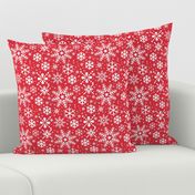 Scandinavian Red White Decorative Snowflakes