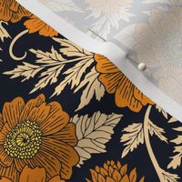 Orange Floral Pattern For Fall/Autumn