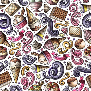 Ice Cream cartoon pattern