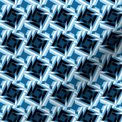 abstract houndstooth fragments - blue