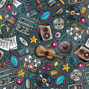 Music funny cartoon pattern