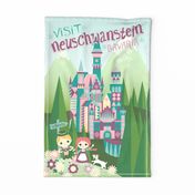 Neuschwanstein Vintage Travel Tea Towel