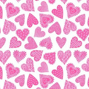 Doodle hearts - pink