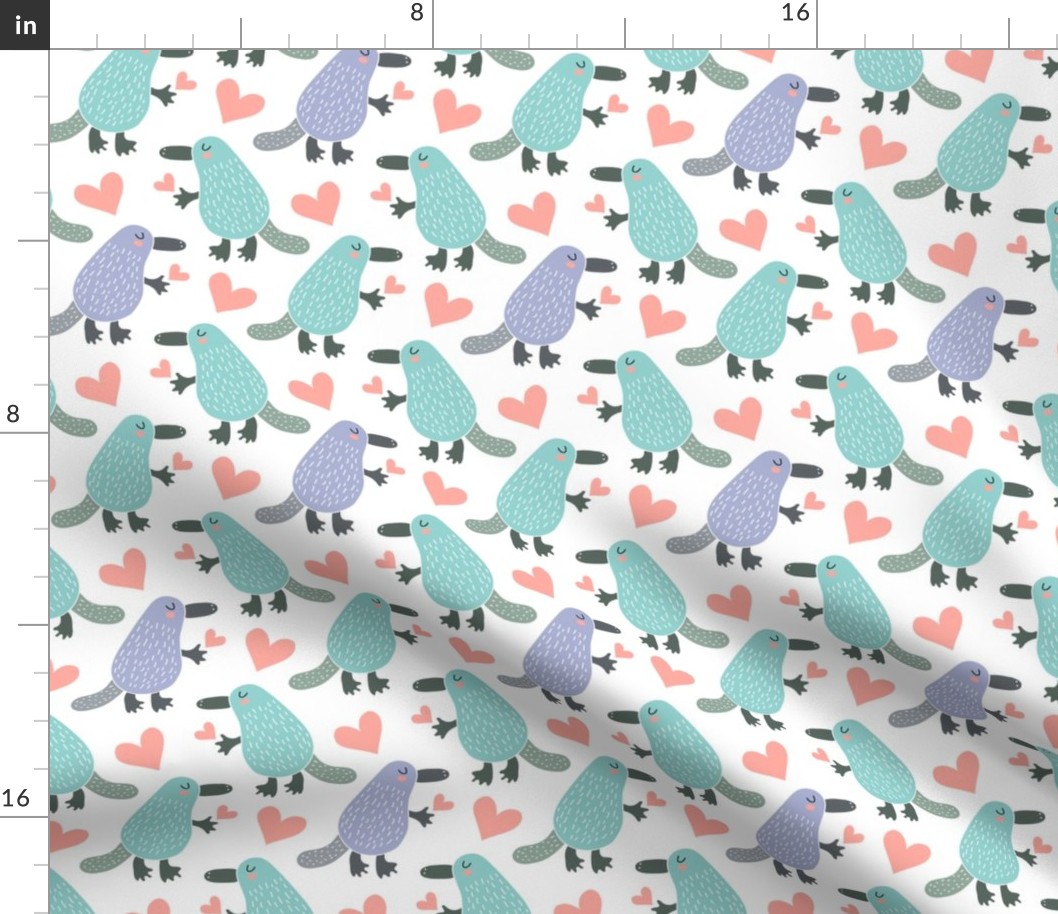 Cute platypus - mint purple