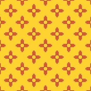 New Mexican Zia Sun Symbols in Yellow