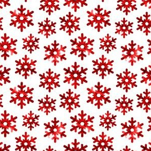 Watercolor Snowflakes (Red) – Small Scale