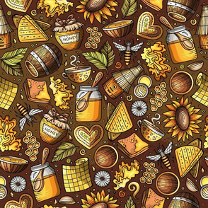 Honey cartoon pattern