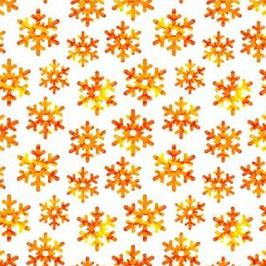 Watercolor Snowflakes (Orange-Yellow) – Small Scale