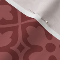 medieval-style geometric floral, muted burgundy