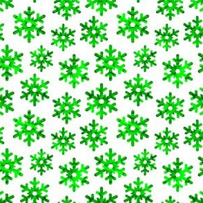 Watercolor Snowflakes (Green) – Small Scale