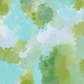 Abstract green and blue watercolor
