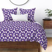 Trotting Phalene and paw prints - purple