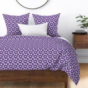 Tiny Trotting Phalene and paw prints - purple