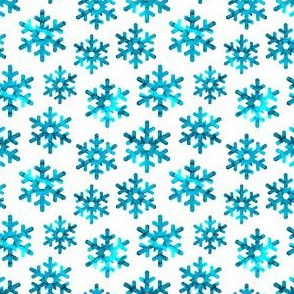 Watercolor Snowflakes (Aquamarine) – Small Scale