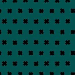 Raw brush x minimal cross plus designs abstract scandinavian style emerald green MEDIUM