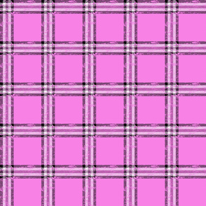 worn checked plaid pink