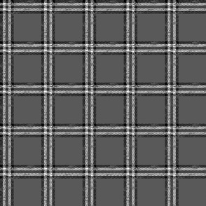 worn checked plaid gray