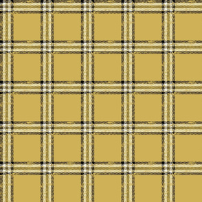 worn checked plaid light gold