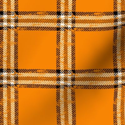 worn checked plaid orange