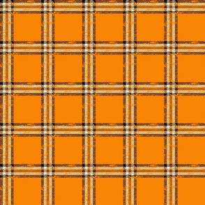 worn checked plaid orange