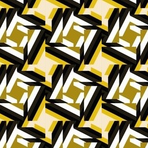 abstract houndstooth fragment - mustard-black