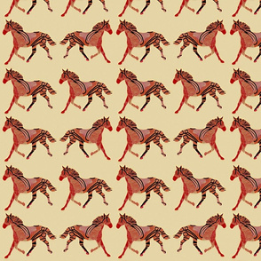 Horse Abstract African Red