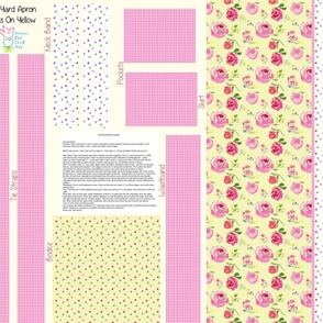 1 yard apron layout pink roses on yellow