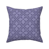 medieval-style geometric floral, muted violet