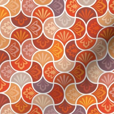 Moroccan Tiles - Orange Arabesque