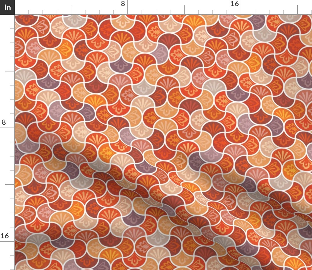 Moroccan Tiles - Orange Arabesque