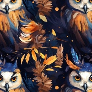 Orange and Blue Owls