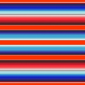 Red and Blue Mexican Serape Blanket Stripes