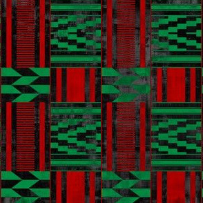 African kente red black and green flag grunge texture 5 inches 