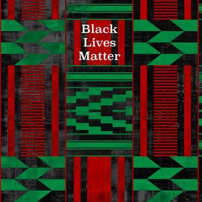 Black Lives Matter African Kente Cloth red black and green flag grunge texture 002