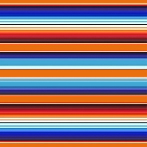 Orange and Blue Mexican Serape Blanket Stripes