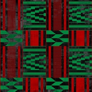 African kente red black and green flag grunge texture 10 inches