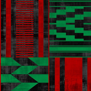 African kente red black and green flag grunge texture Large scale
