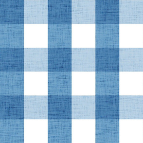 large - little creatures - linen look gingham - baby blue