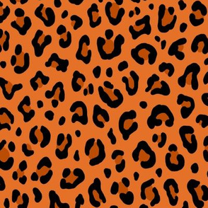 ★ LEOPARD PRINT in HALLOWEEN PUMPKIN ORANGE ★ Medium Scale / Collection : Leopard spots – Punk Rock Animal Print