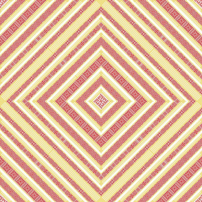 Slavic Square Mandala - Odolen Trava - Symbol Pattern - Golden Red