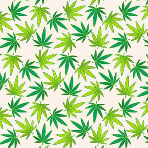 ★ SPINNING WEED ★ Green on Ivory White - Small scale / Collection : Cannabis Factory 1 – Marijuana, Ganja, Pot, Hemp and other weeds prints