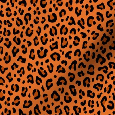 ★ LEOPARD PRINT in HALLOWEEN PUMPKIN ORANGE ★ Small Scale / Collection : Leopard spots – Punk Rock Animal Print