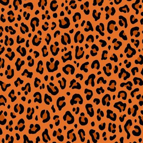 ★ LEOPARD PRINT in HALLOWEEN PUMPKIN ORANGE ★ Small Scale / Collection : Leopard spots – Punk Rock Animal Print