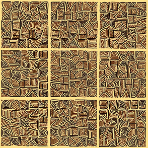 brown maze-style adoption kuba cloth 