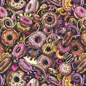 Donuts doodle