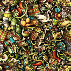 Latin America doodle.  For masks print