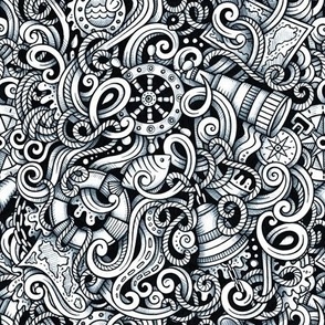 Nautical Graphics Doodle. For masks print