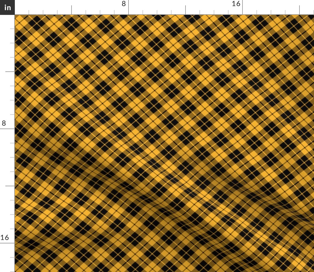 small circus yellow and black diagonal tartan