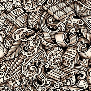 Chocolate Graphics Doodle.  For masks print