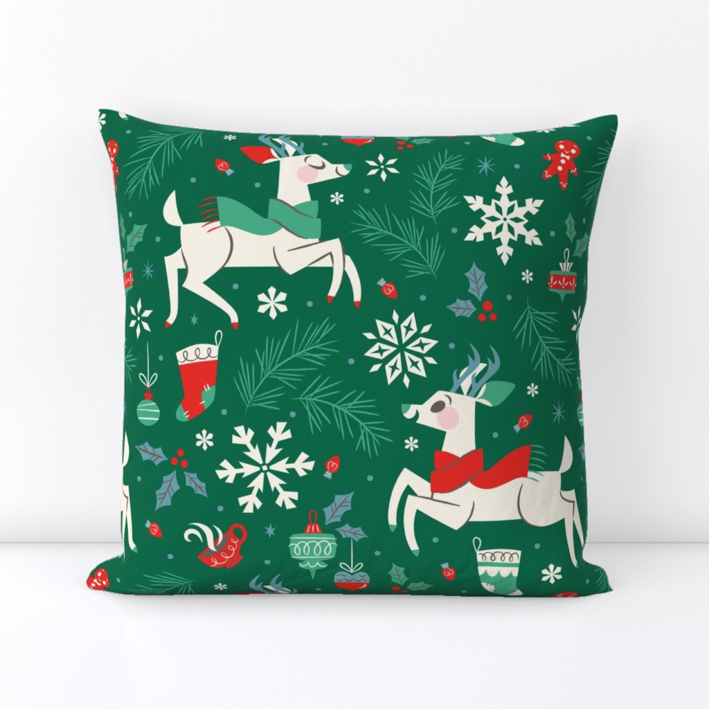 Winter Reindeer (Green & Large)